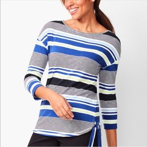 Stripe Side-Tie 3/4 sleeve shirt NWT